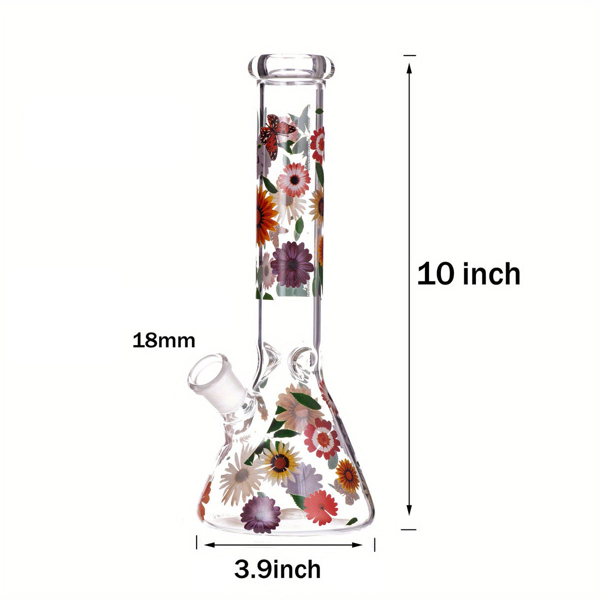 10" Glass Beaker Flower Bong PILOTDIARY