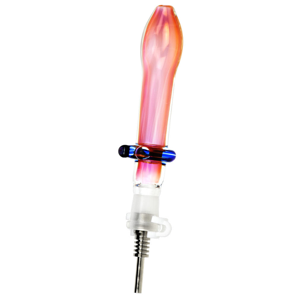 Fumed Glass Footed Honey Straw