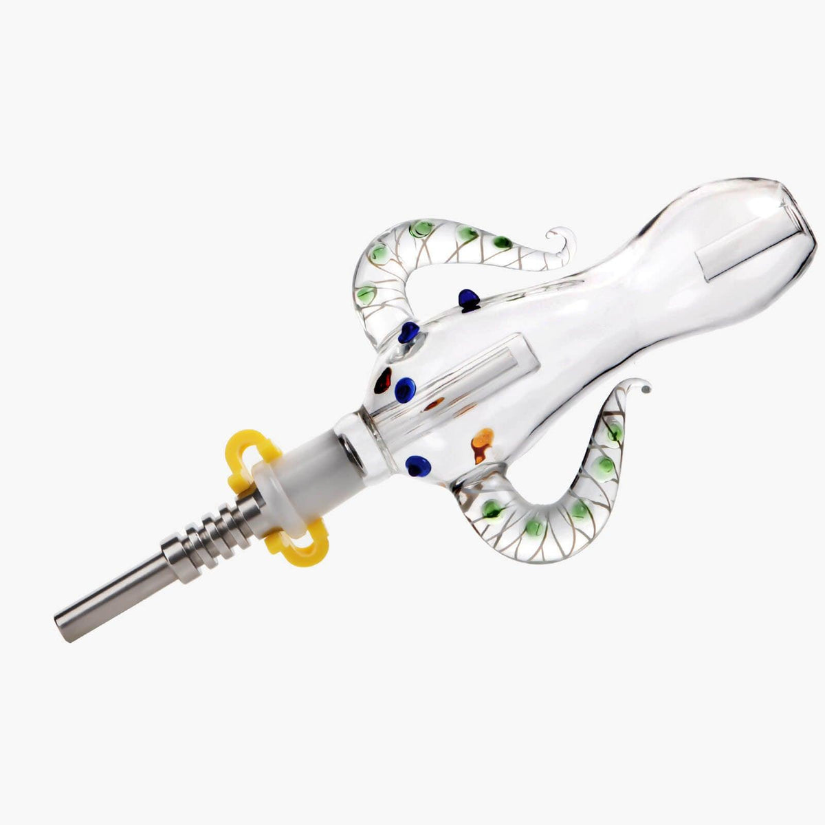 Bendy Glass Dab Straw with Horn 5.75