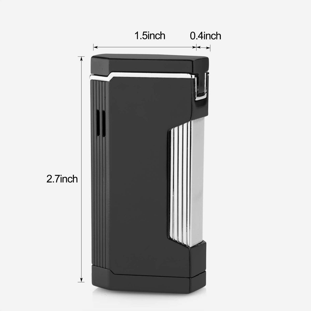 Silver Double Jet Torch Lighter Powerful Flame & HighQuality Design