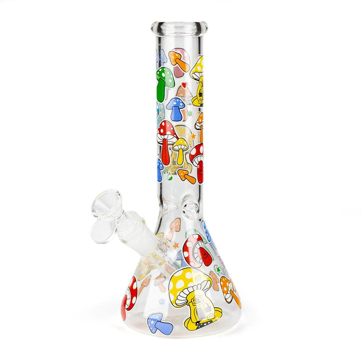 10" Glass Bong With Cartoon Design