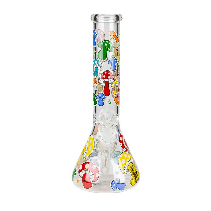 10" Glass Bong With Cartoon Design