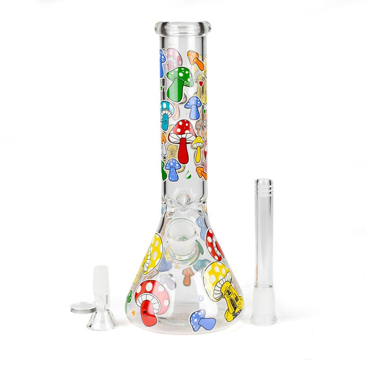 10" Glass Bong With Cartoon Design