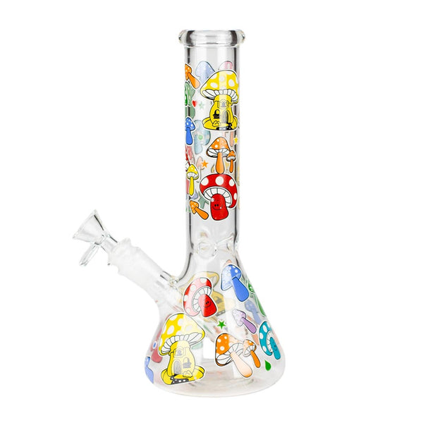 10" Glass Bong With Cartoon Design