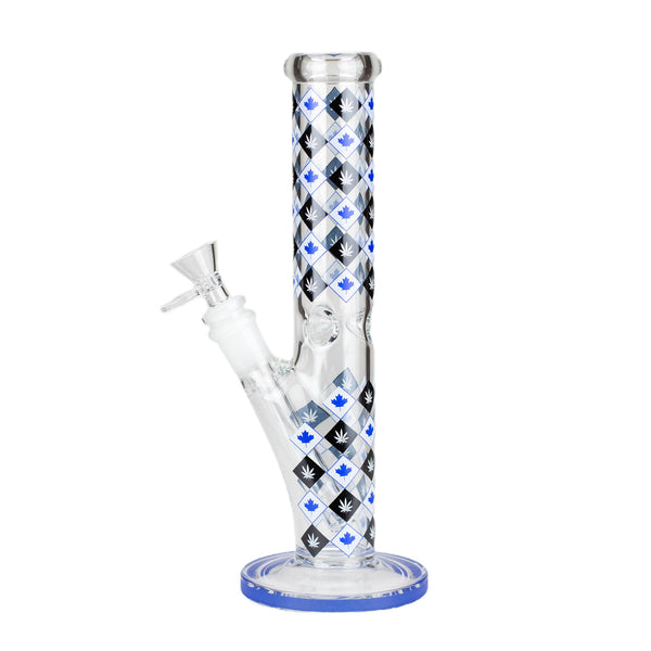 10" Maple Leaf Staight Tube Glass Bong