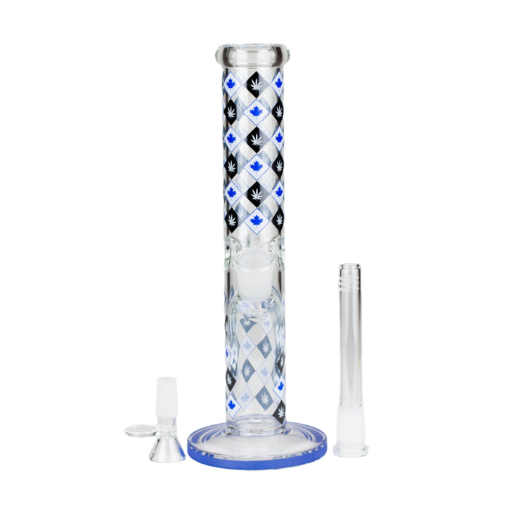 10" Maple Leaf Straight Tube Glass Bong