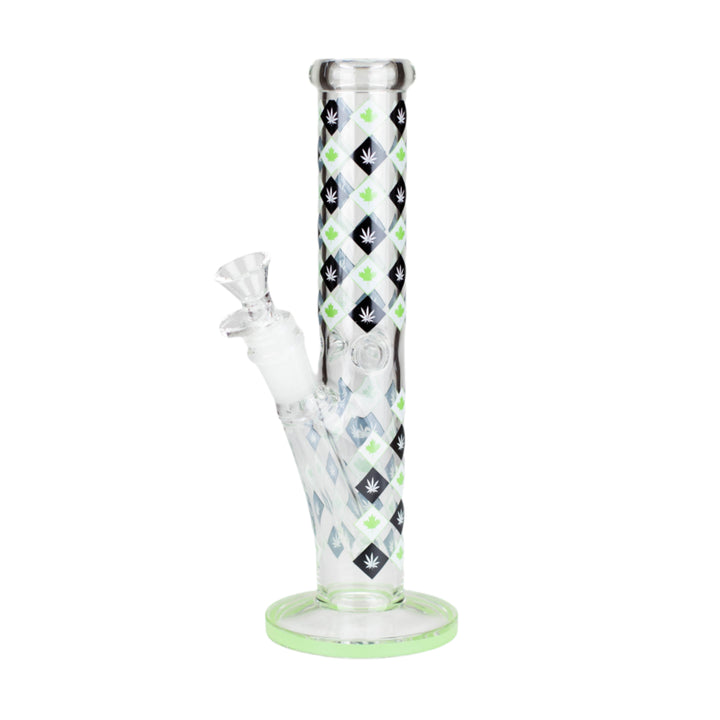 10" Maple Leaf Straight Tube Glass Bong