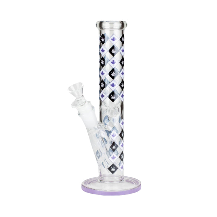 10" Maple Leaf Straight Tube Glass Bong