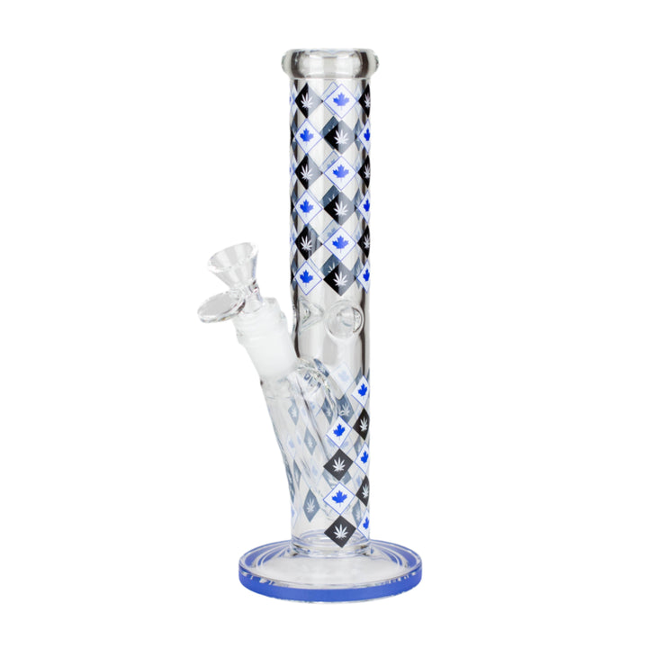 10" Maple Leaf Straight Tube Glass Bong