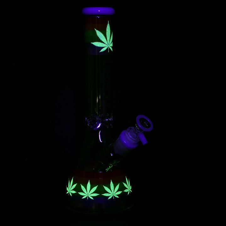 10 inch Rainbow Pride Glowing Bong Beaker 