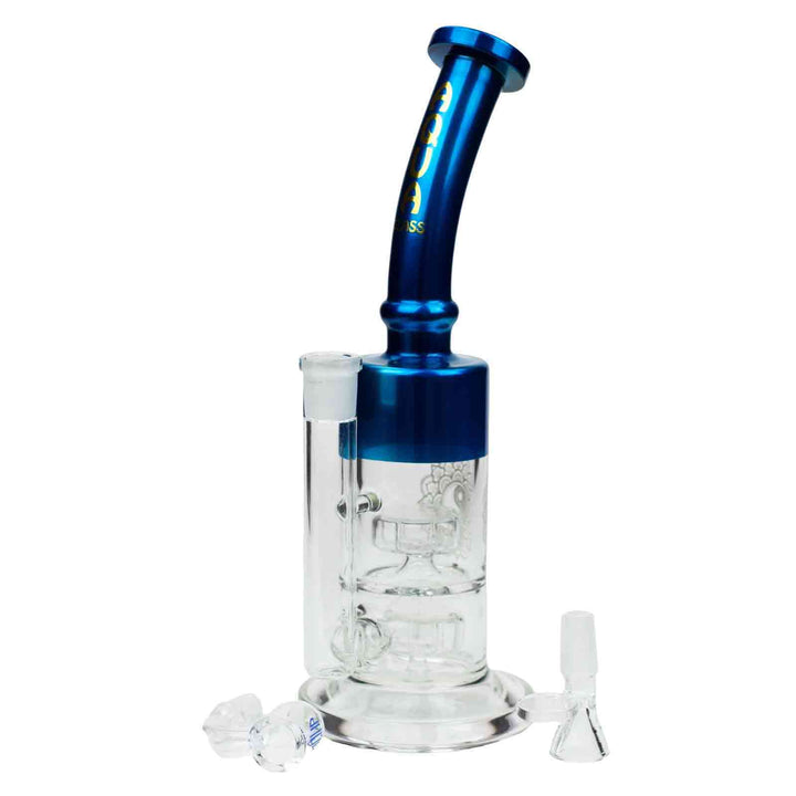 12" AQUA Dual Barrel Diffuser Glass Bong