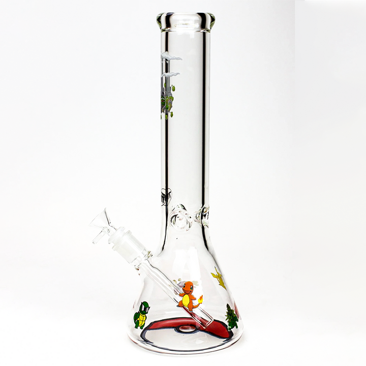 13.5" Cartoon Glass Water Beaker Bong