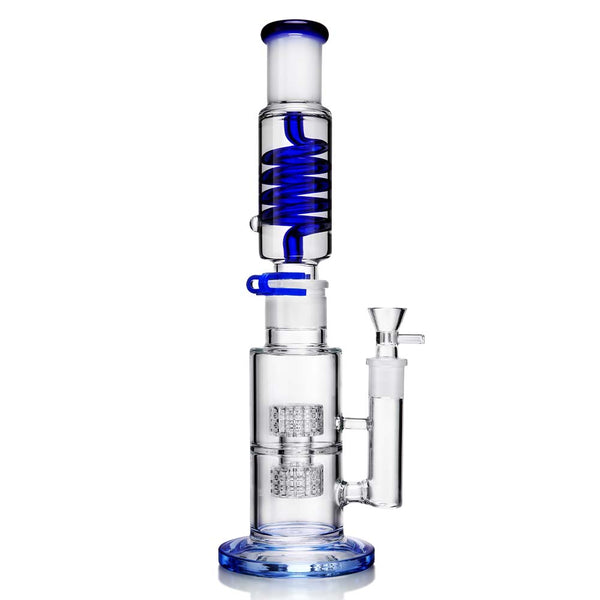 14" Glycerin Freezable Straight Tube Bong in Blue