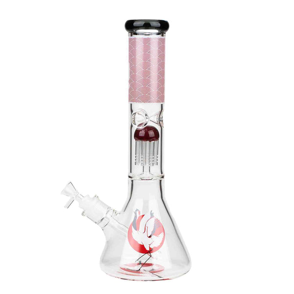 14"  Pink Beaker Bong - Crane