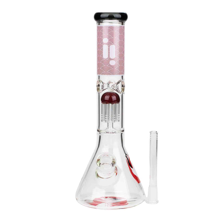 14"  Pink Beaker Bong - Crane