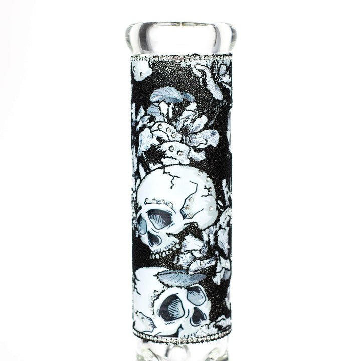 14” Skull Graphic Beaker Bong with Cubic Zirconia - PILOTDIARY