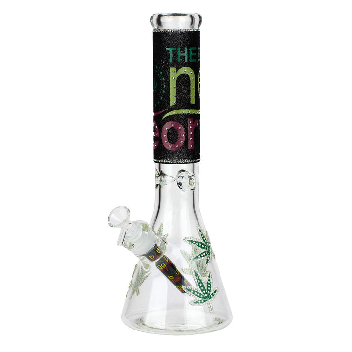 14” Skull Graphic Beaker Bong with Cubic Zirconia - PILOTDIARY