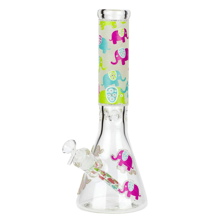 14” Skull Graphic Beaker Bong with Cubic Zirconia - PILOTDIARY