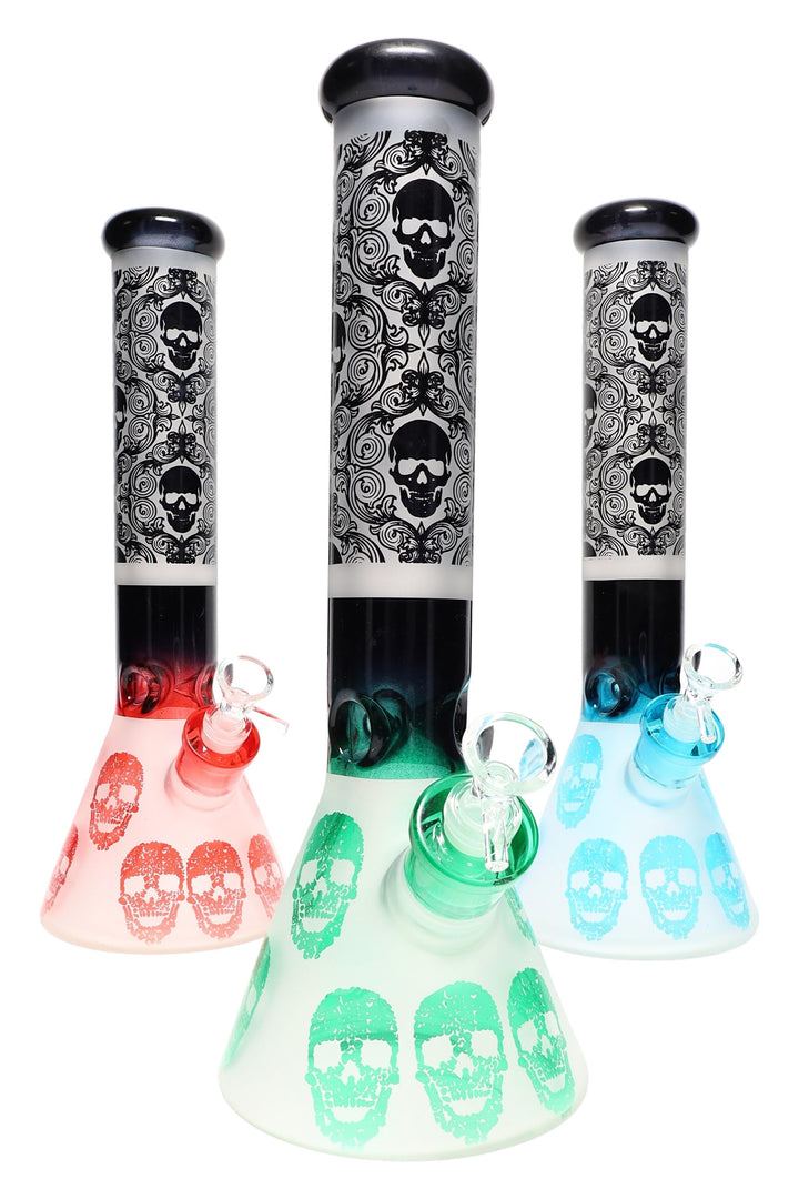 14 inch 7mm thick glass skull bong