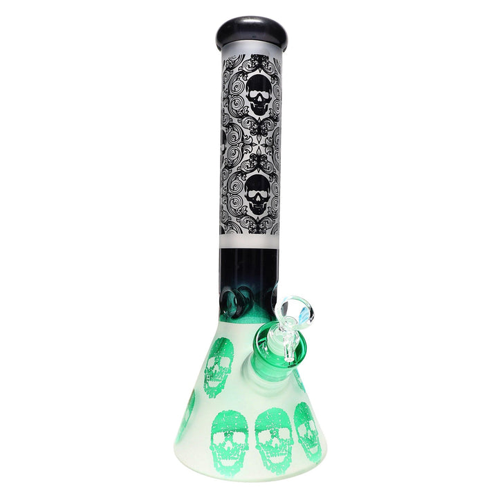 14¡å 7mm Thick Glass Skull Beaker Bong