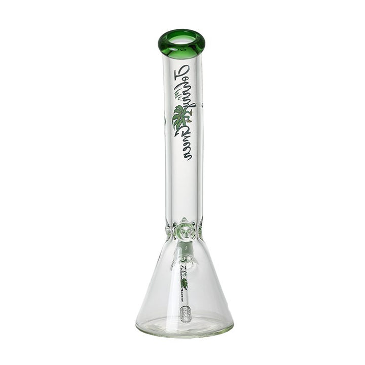 16 inch 9mm thick green beaker bong front