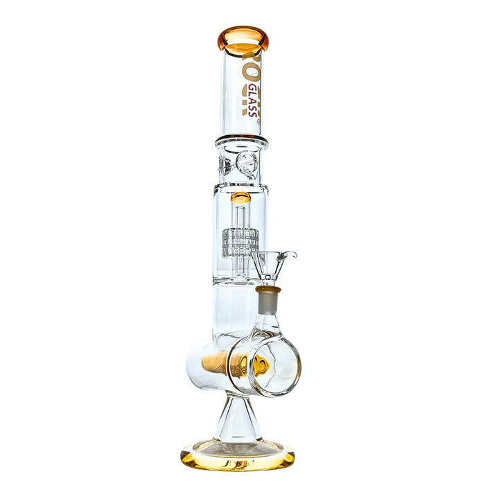 16" Dual-Chamber Matrix Perc Bong in yellow