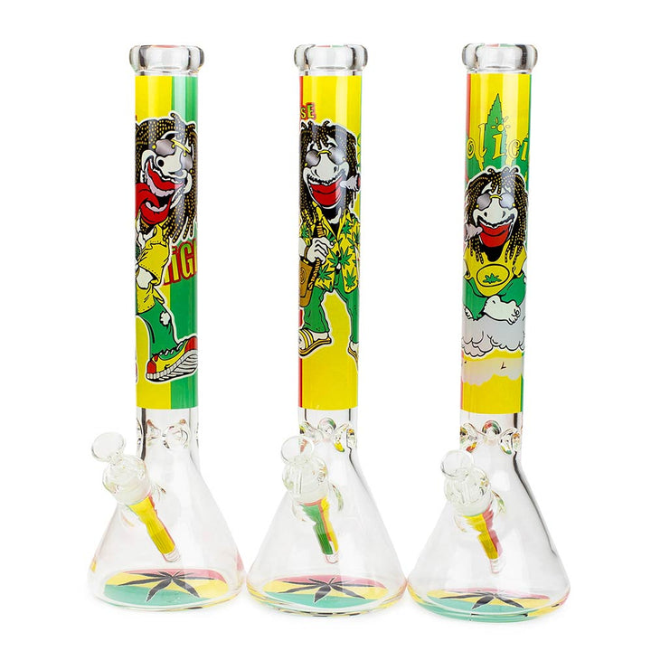 17.5" Rasta Man Beaker Glass Bong - PILOTDIARY