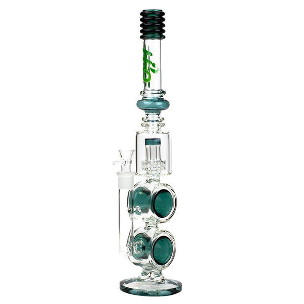 17" H2O Double Ring Glass Bong