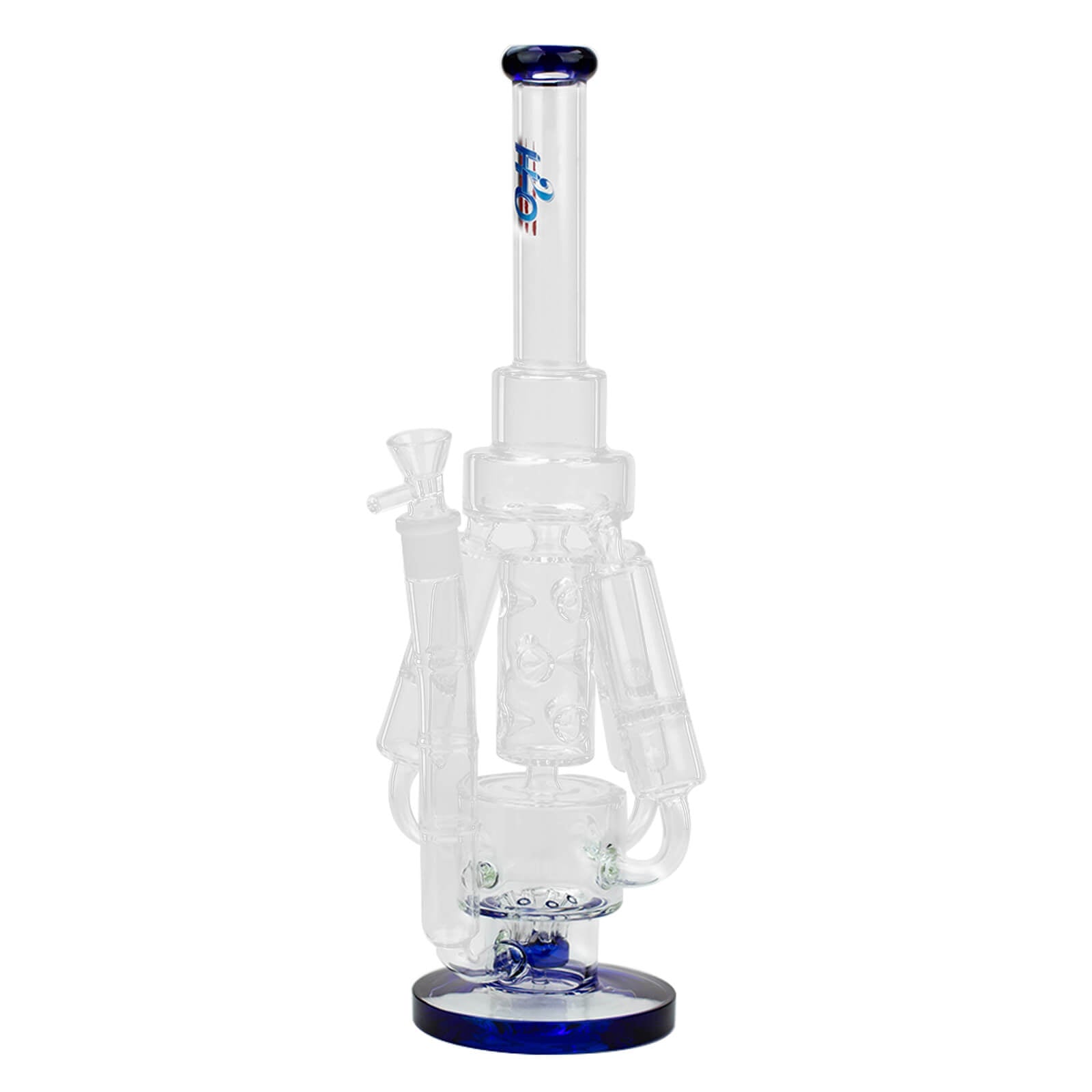 17" H2O Three Honeycomb Silnders Glass Water Recycle Bong