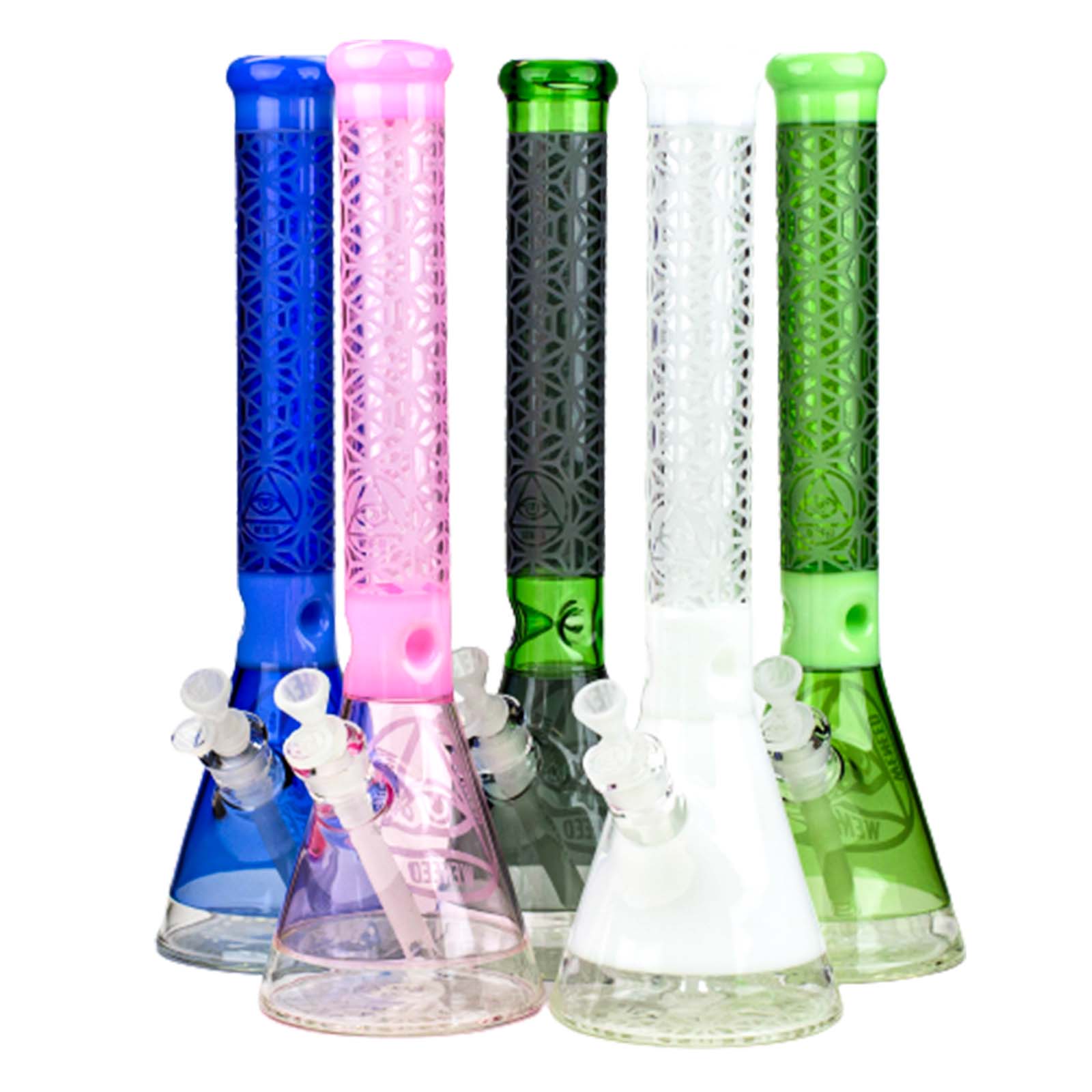 18" Lattice Engraved Beaker Bong