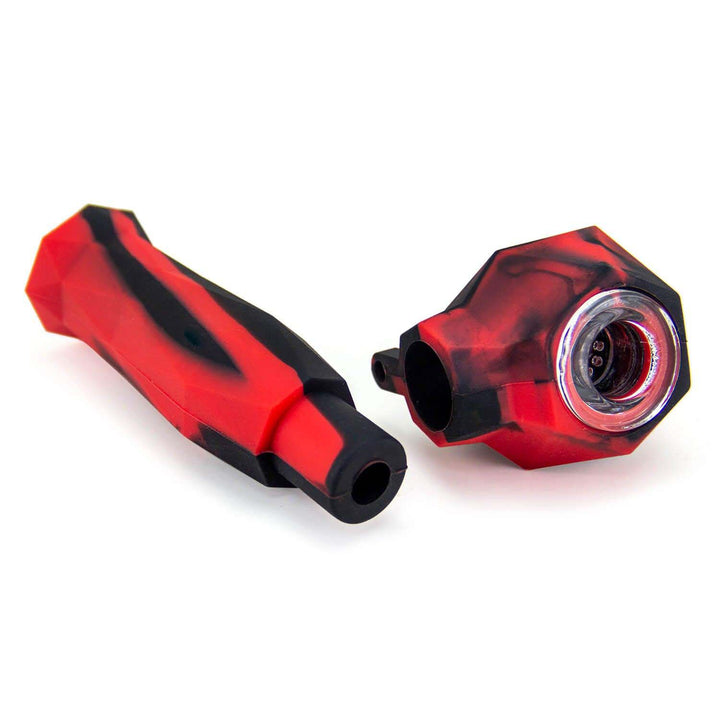 Dab glass bowl of 2-in-1 Silicone Honey Straw Pipe for concentrates