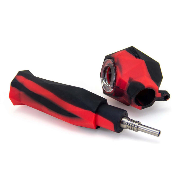 Side view of 2-in-1 Silicone Honey Straw Pipe