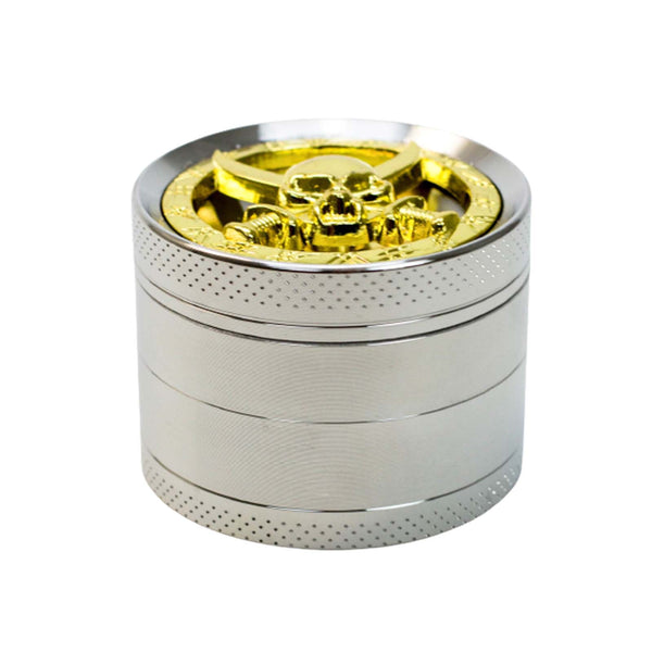 2.15 inch steel herb grinder in silver color