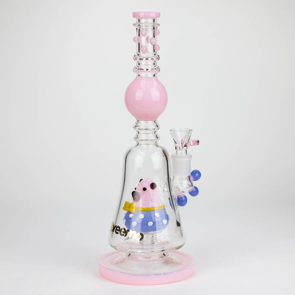 13" Cute Piggy Glass Bubbler