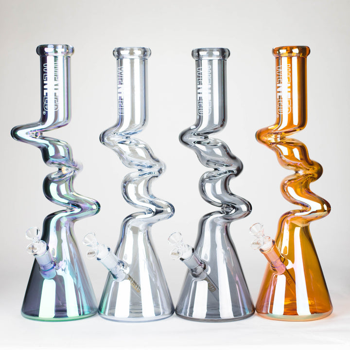 17.5" Iridescent Ripple Glass Bong