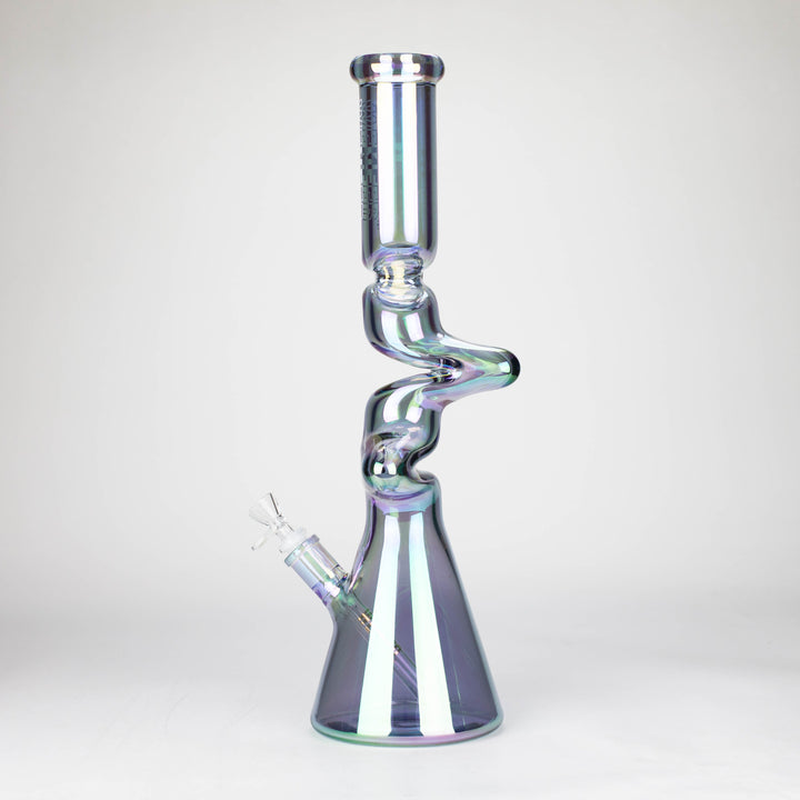 17.5" Iridescent Ripple Glass Bong