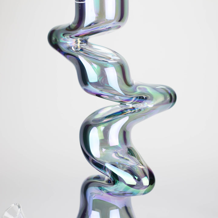 17.5" Iridescent Ripple Glass Bong