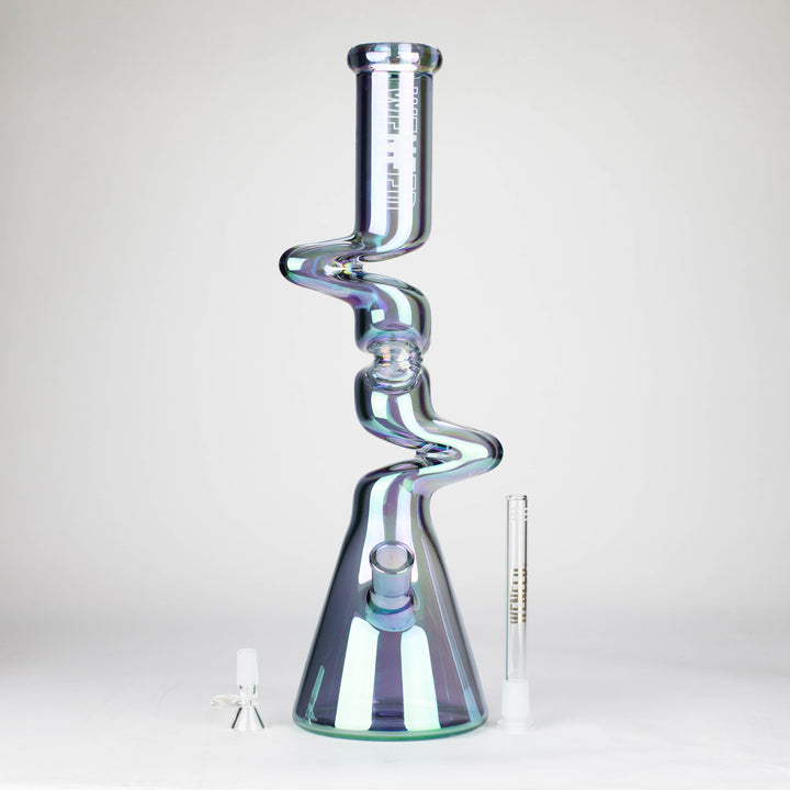 17.5" Iridescent Ripple Glass Bong