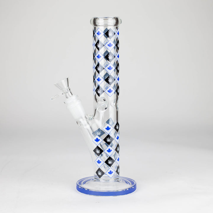 10" Maple Leaf Staight Tube Glass Bong