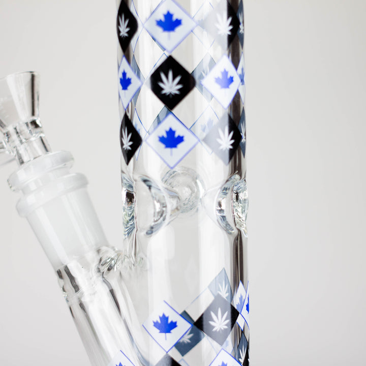 10" Maple Leaf Staight Tube Glass Bong