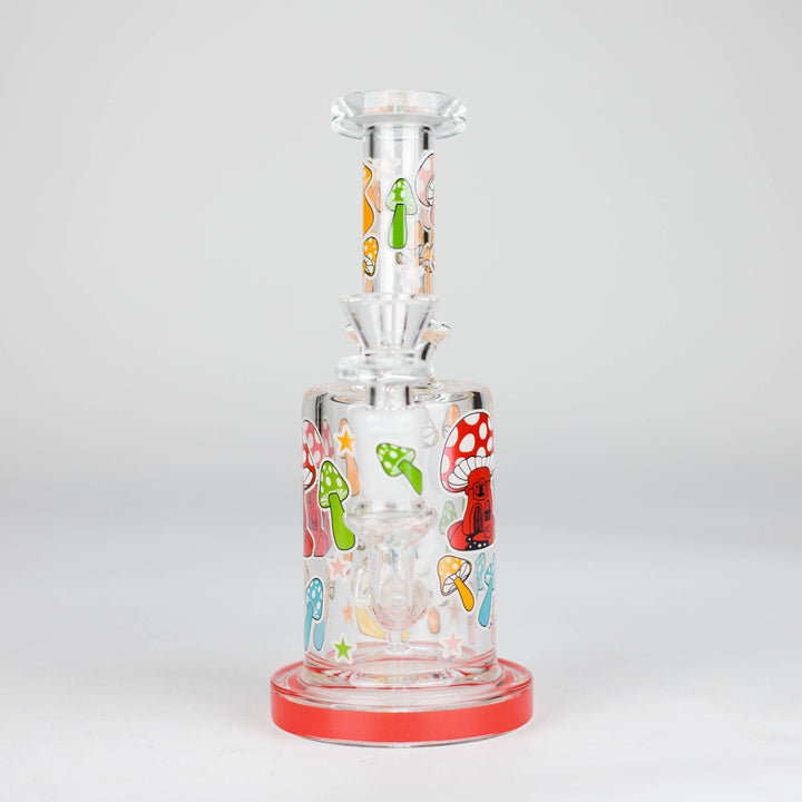 7" Color Mushroom Bong With Perc_2