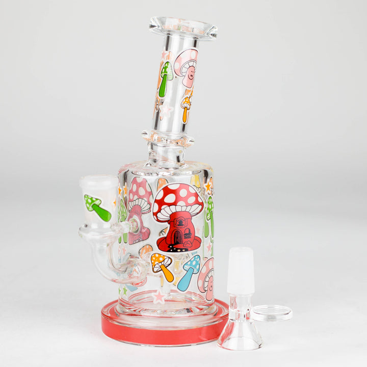 7" Color Mushroom Bong With Perc_5