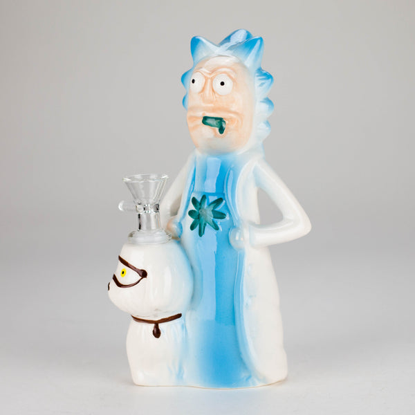 8″ Vintage Cartoon Mad Scientist Ceramic Bong