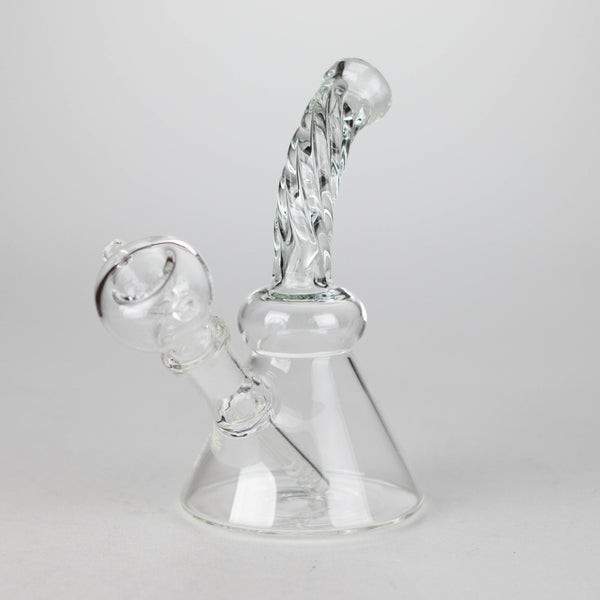 6" Twist Neck Stemless Bong with Built-In Diffuser & 14mm Bowl