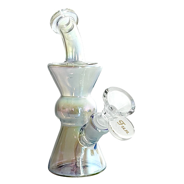 Hourglass Electroplate Glass Bong 6"