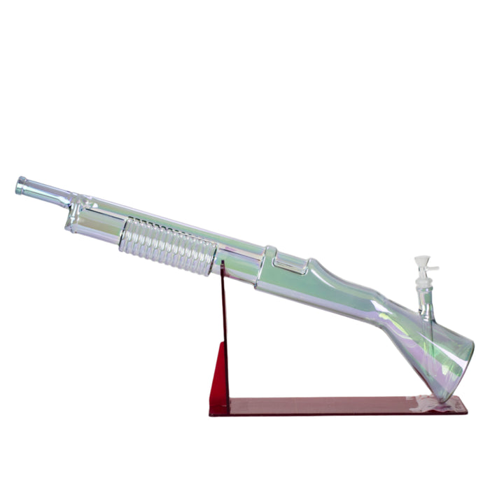 27" Iridescent Shotgun Glass Bong - pilotdiary