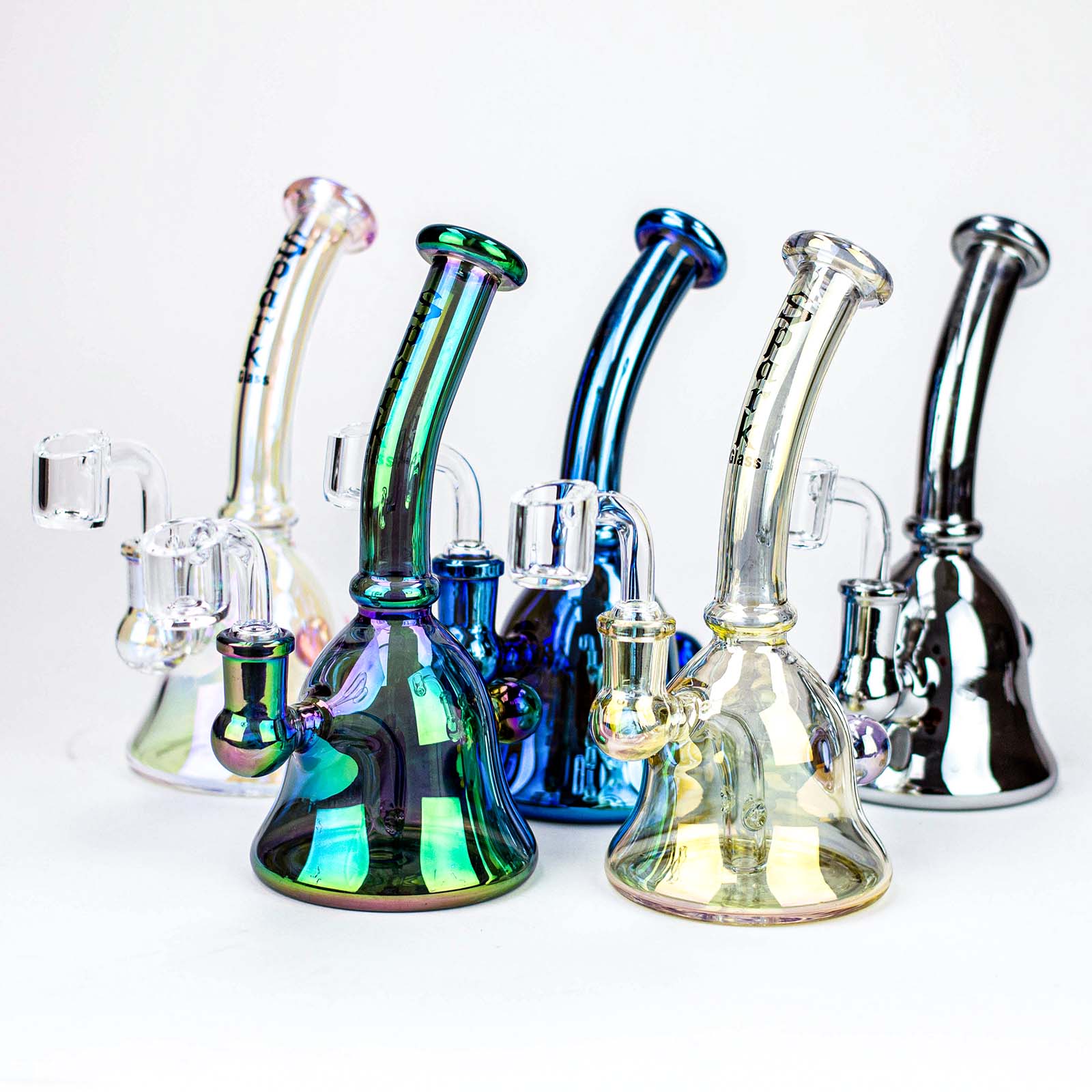 2-in-1 Iridescent Bell Dab Rig 6"