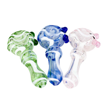 3.5 inch Soft Glass Hand Pipes - Pack of 2