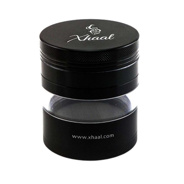 4-Part Grinder with Clear Window in black