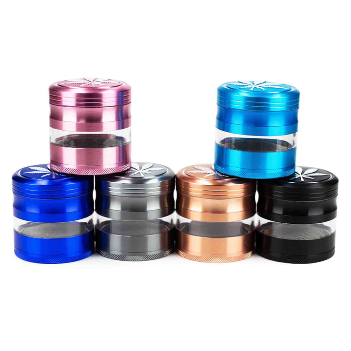 4 Piece Aluminum Blue Weed Grinder - PILOTDIARY